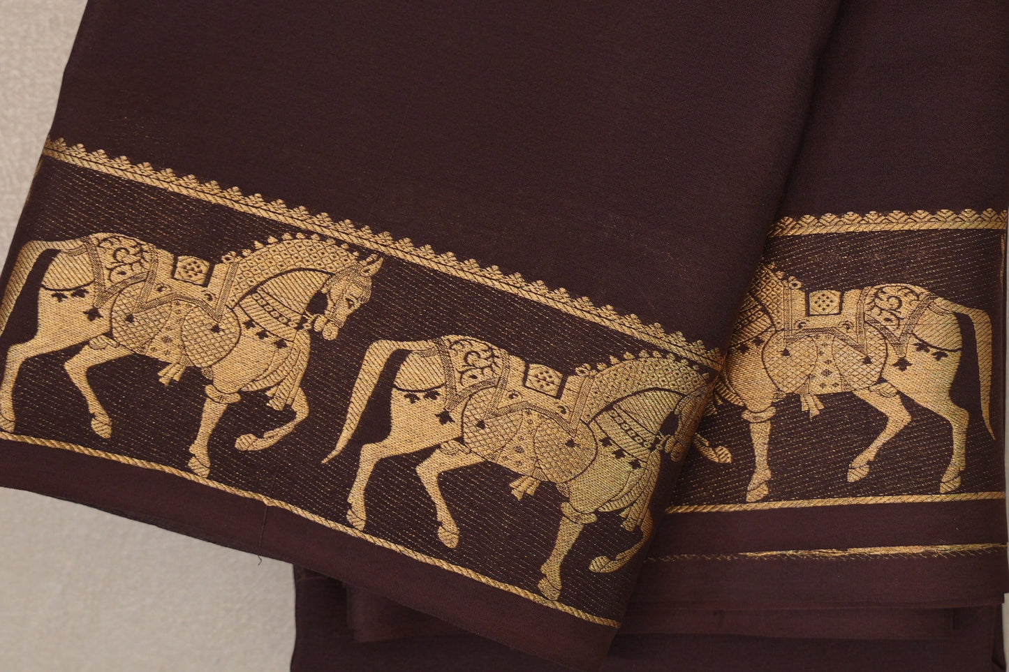 Coffee Brown with Self Borders Mysore Silk Saree by Shreenivas Silks PSSR019482