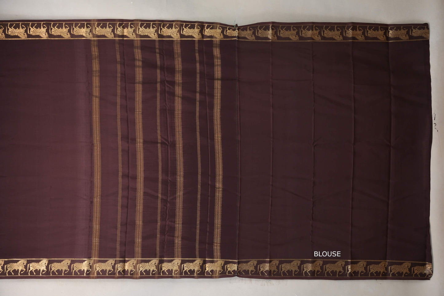 Coffee Brown with Self Borders Mysore Silk Saree by Shreenivas Silks PSSR019482