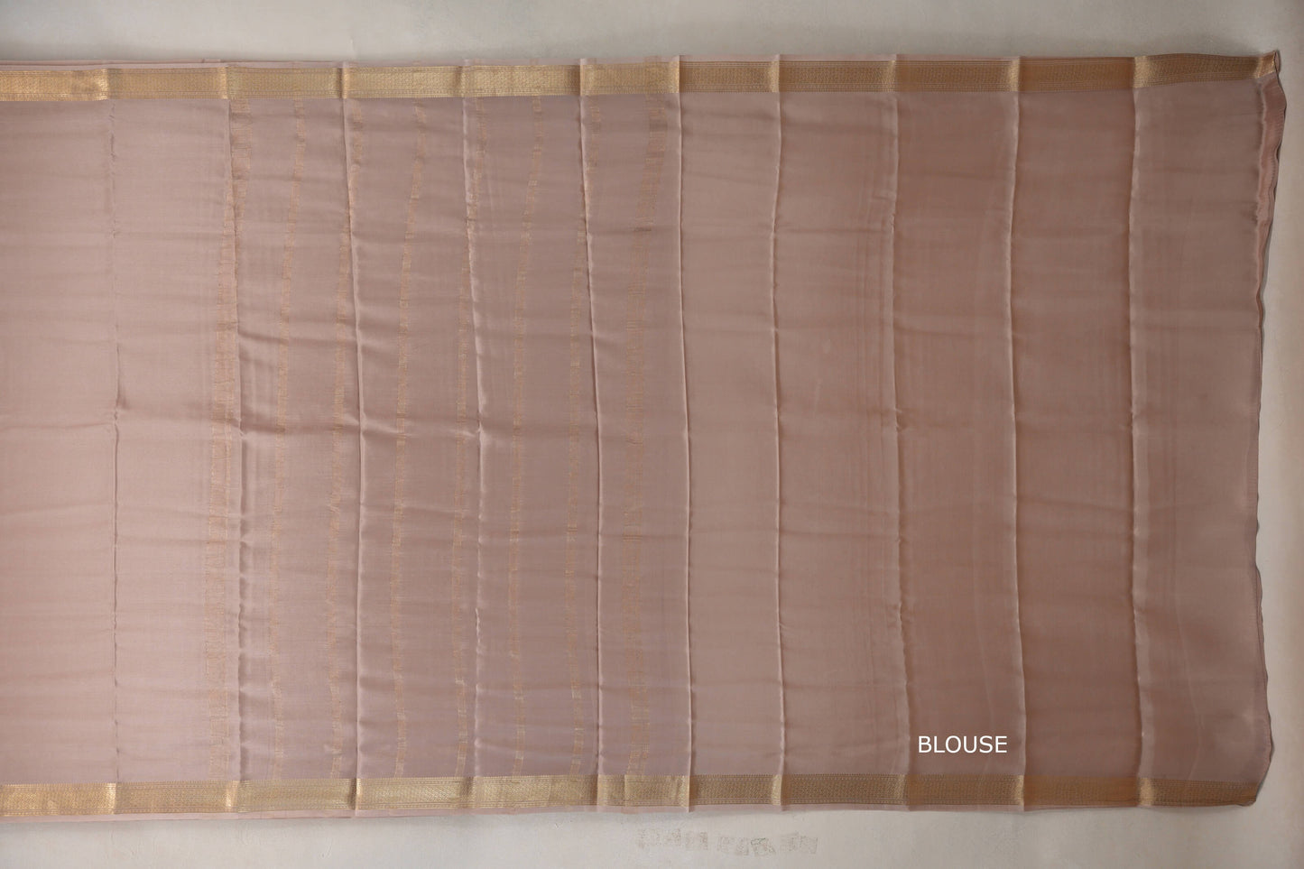 Dark Beige with Self Borders Mysore Silk Saree by Shreenivas Silks PSSR019483