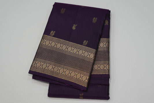 Purple light weight kanchipuram silk saree