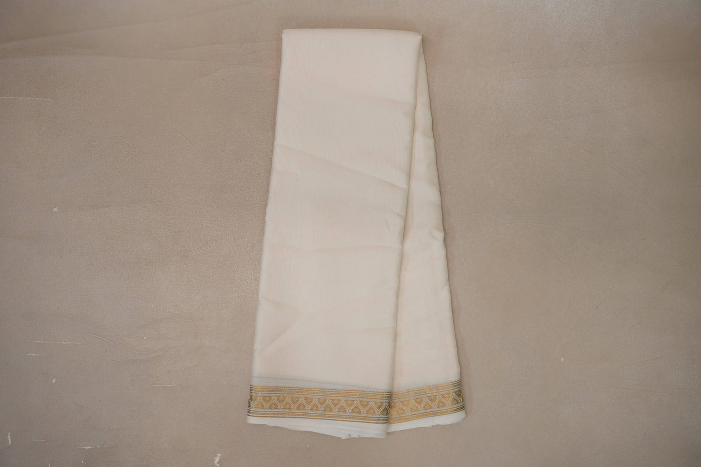 Cream with self borders Mysore Silk Saree by Shreenivas Silks PSSR019485