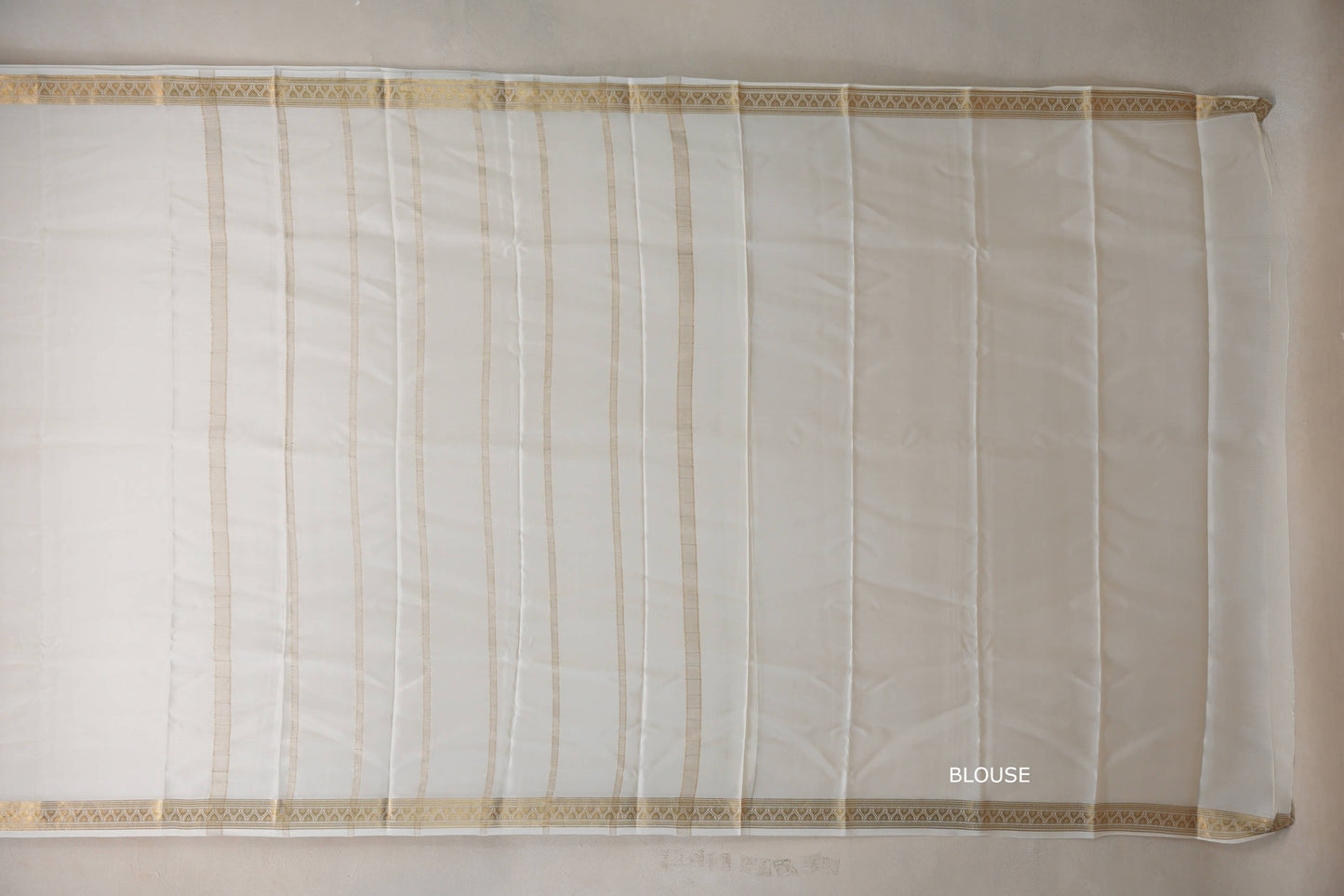 Cream with self borders Mysore Silk Saree by Shreenivas Silks PSSR019485