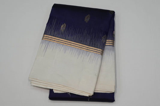 Navy blue light weight kanchipuram silk saree