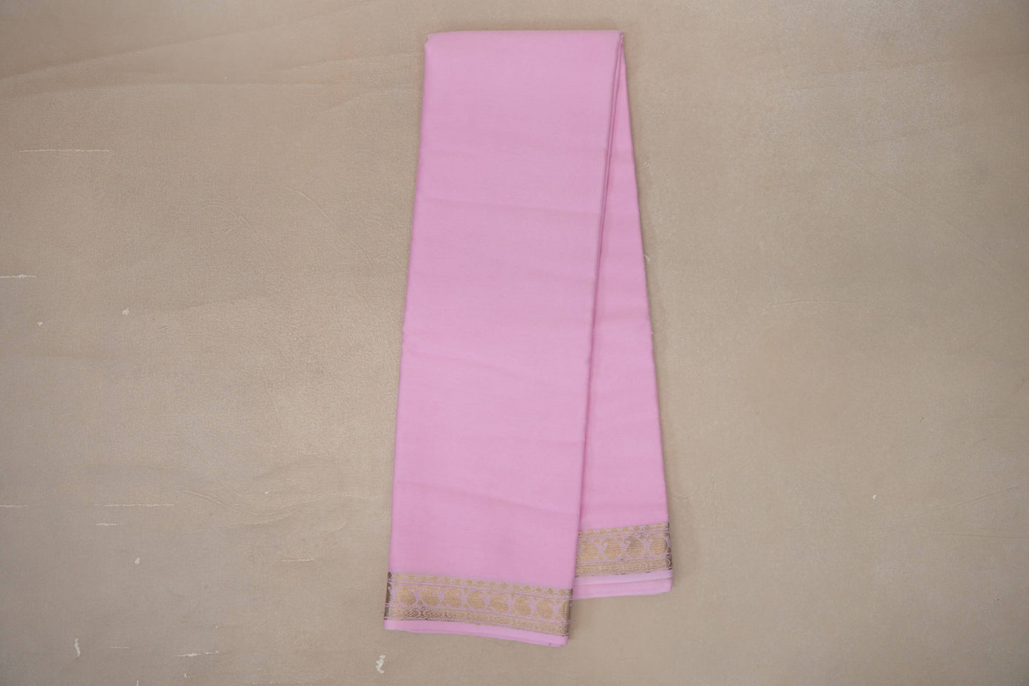 Baby Pink with self borders Mysore Silk Saree by Shreenivas Silks PSSR019486