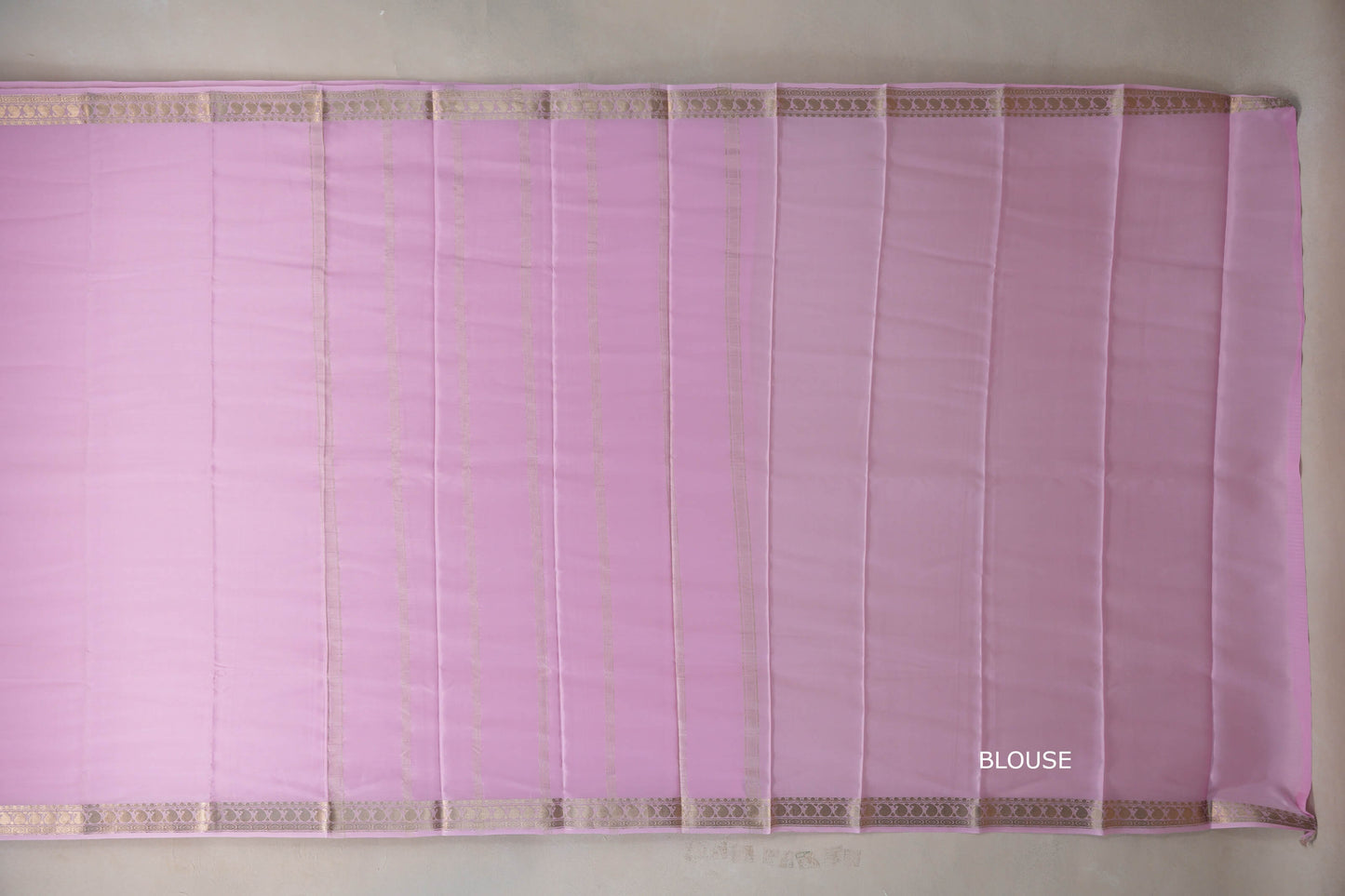 Baby Pink with self borders Mysore Silk Saree by Shreenivas Silks PSSR019486