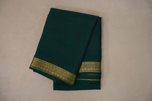 Forest Green with self borders Mysore Silk Saree by Shreenivas Silks PSSR019487