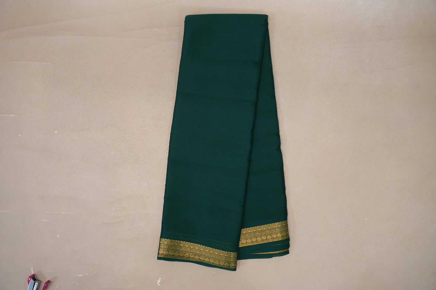 Forest Green with self borders Mysore Silk Saree by Shreenivas Silks PSSR019487