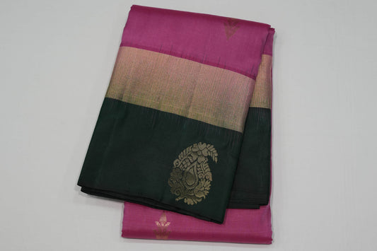 Onion pink light weight kanchipuram silk saree