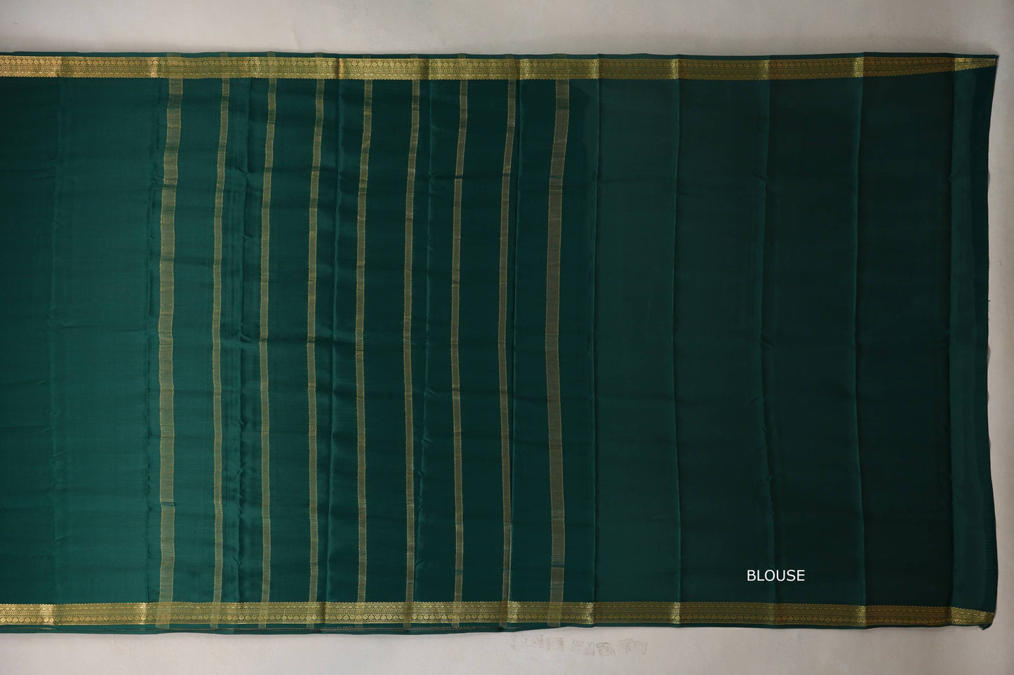 Forest Green with self borders Mysore Silk Saree by Shreenivas Silks PSSR019487