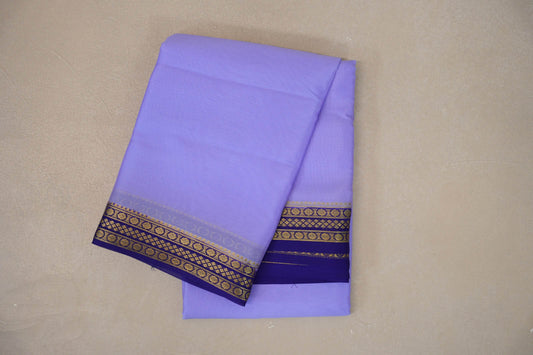 Lavender blue with Royal Purple borders Mysore Silk Saree by Shreenivas Silks PSSR019488