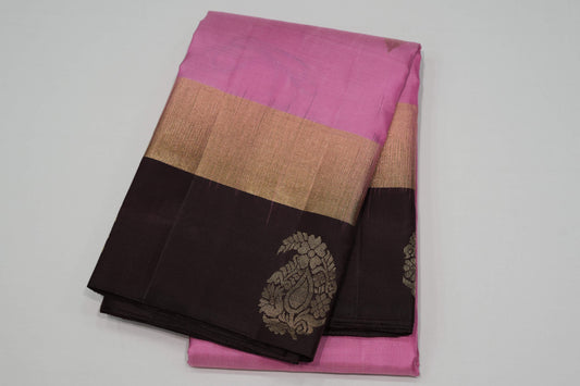 Baby pink light weight kanchipuram silk saree
