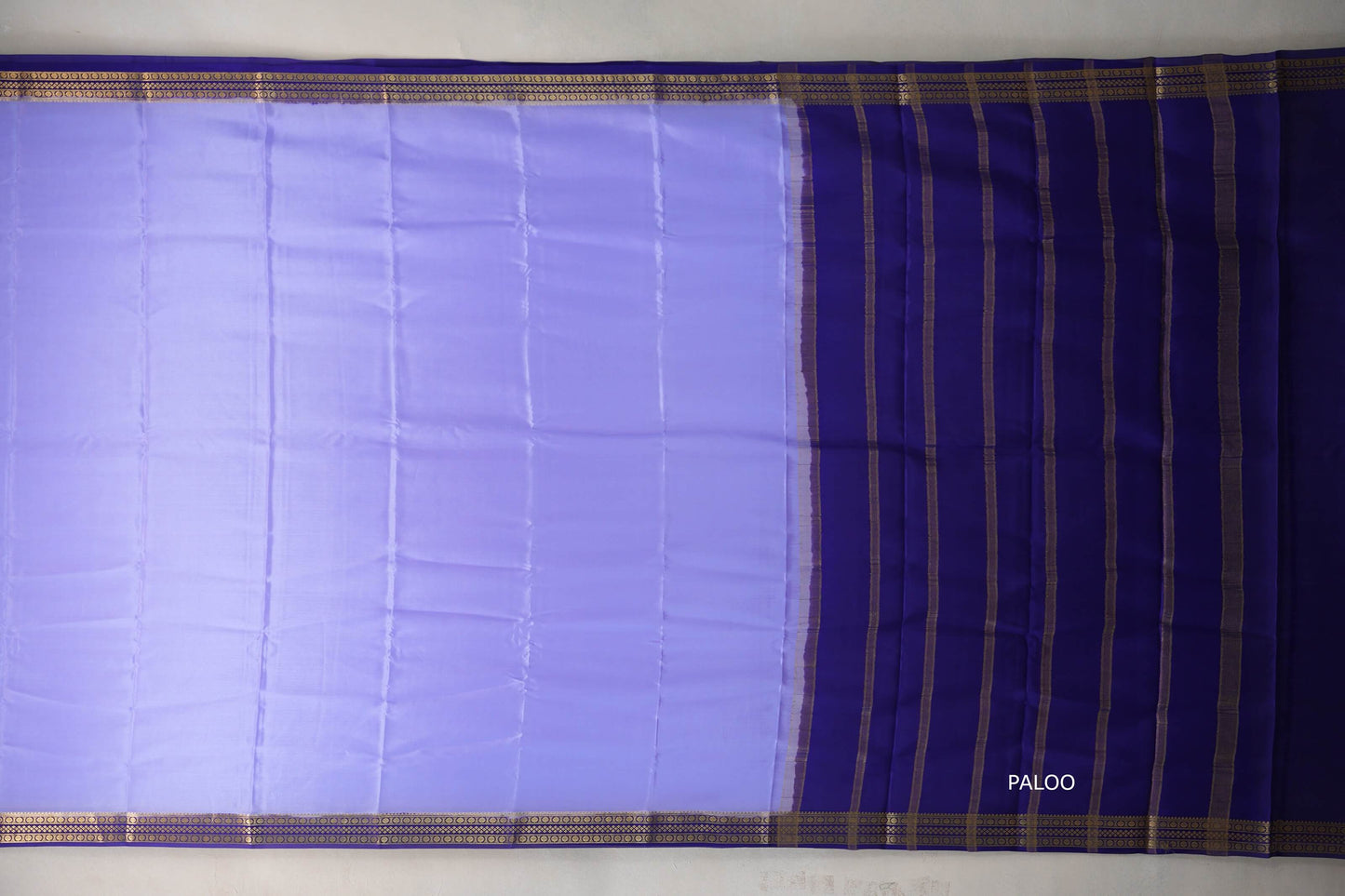 Lavender blue with Royal Purple borders Mysore Silk Saree by Shreenivas Silks PSSR019488