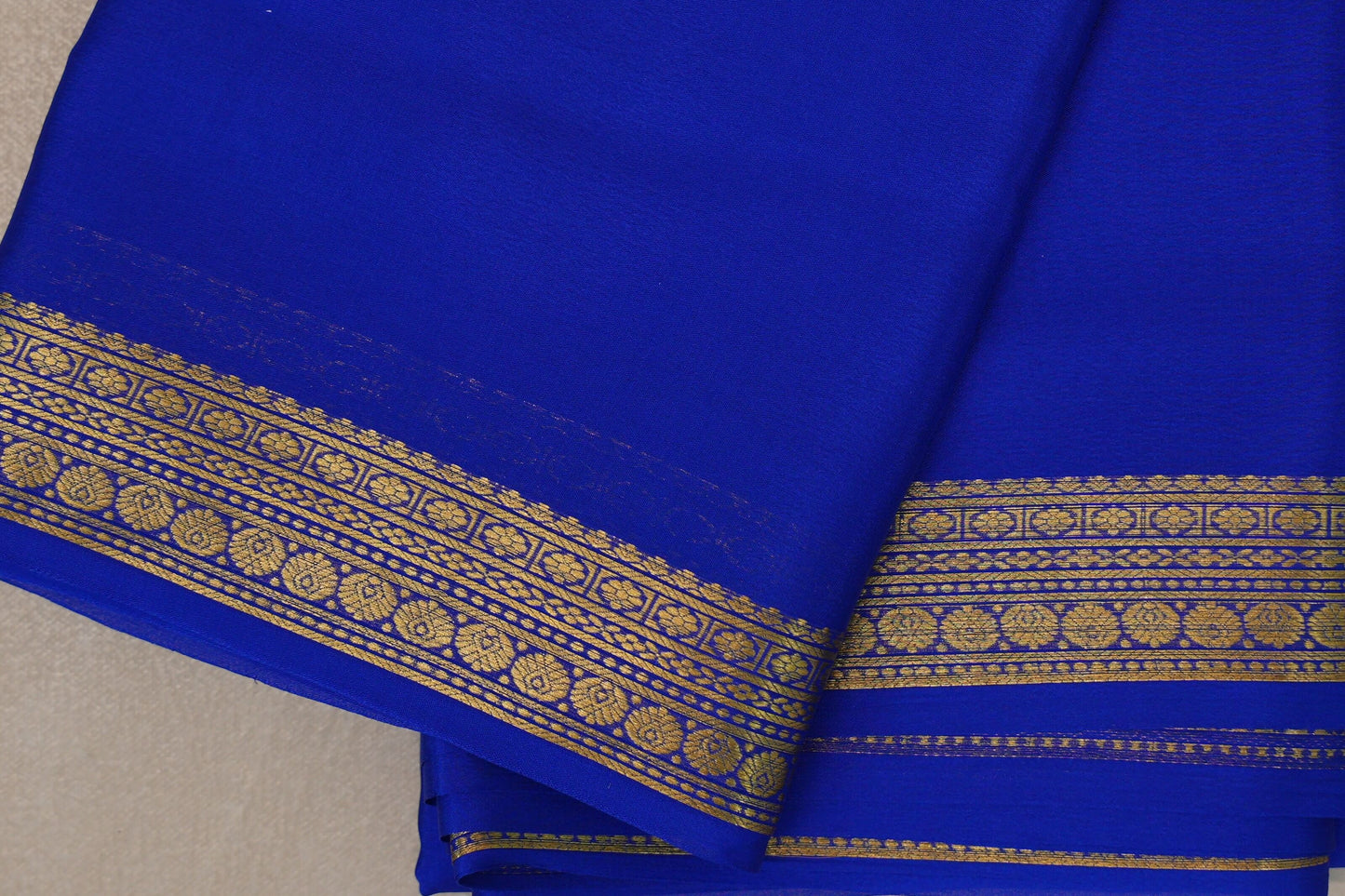 Royal Blue with self borders Mysore Silk Saree by Shreenivas Silks PSSR019489