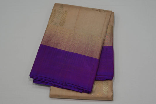 Cream light weight kanchipuram silk saree