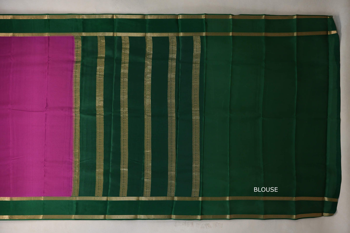 Magenta with Emerald green borders Mysore Silk Saree by Shreenivas Silks PSSR019492