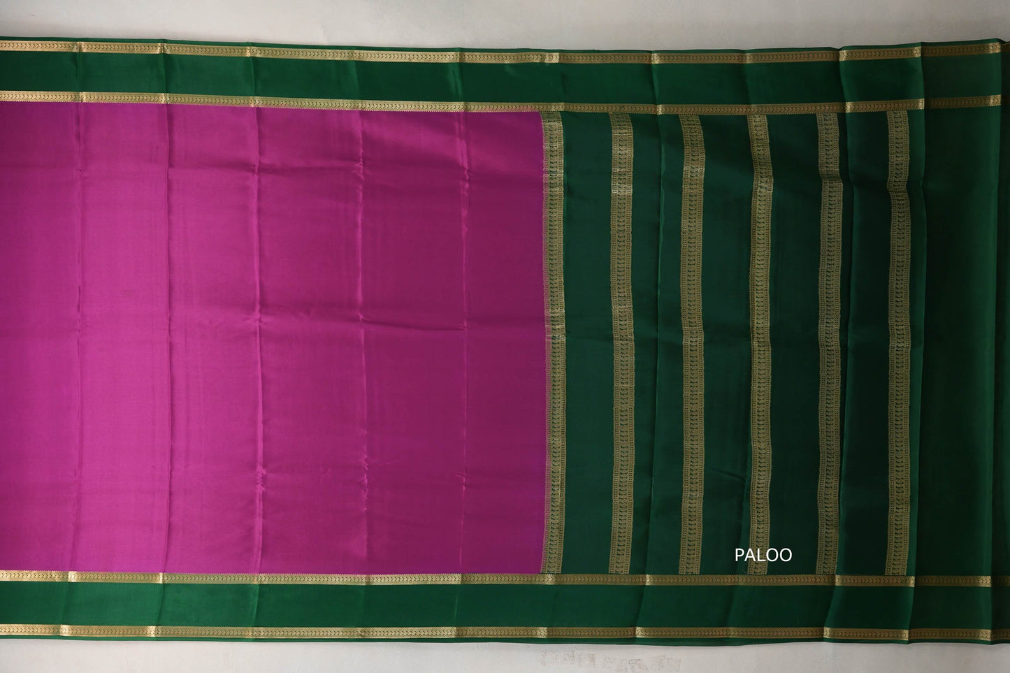 Magenta with Emerald green borders Mysore Silk Saree by Shreenivas Silks PSSR019492