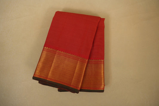 Red Vaira Oosi Vintage Kanjivaram Silk Saree by Shreenivas Silks PSSR018365