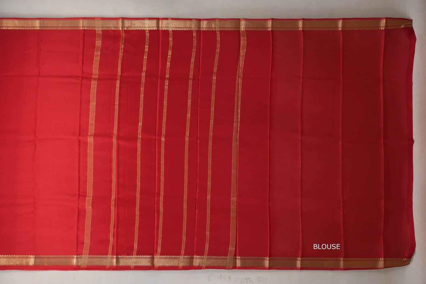 Bright Red with self borders Mysore Silk Saree by Shreenivas Silks PSSR019494