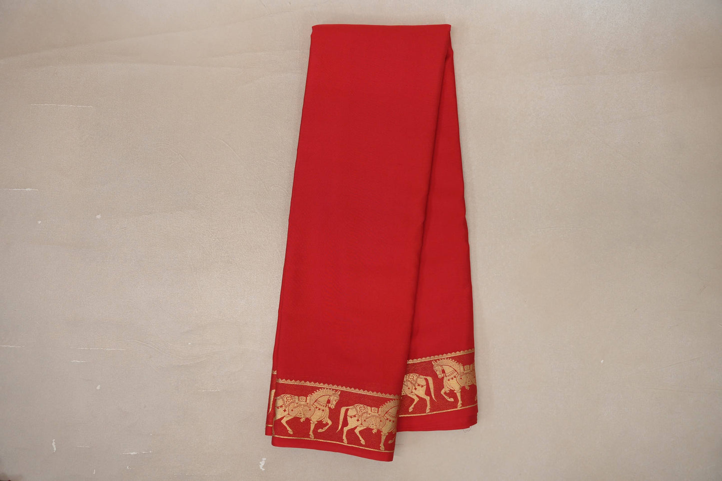 Bright Red Mysore Silk Saree by Shreenivas Silks PSSR019496