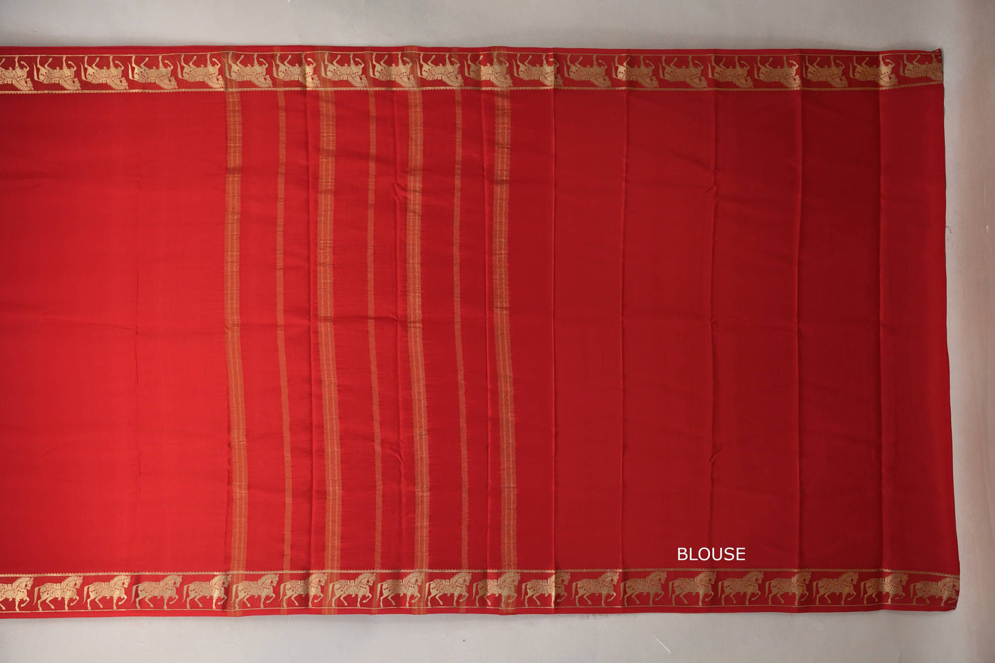 Bright Red Mysore Silk Saree by Shreenivas Silks PSSR019496