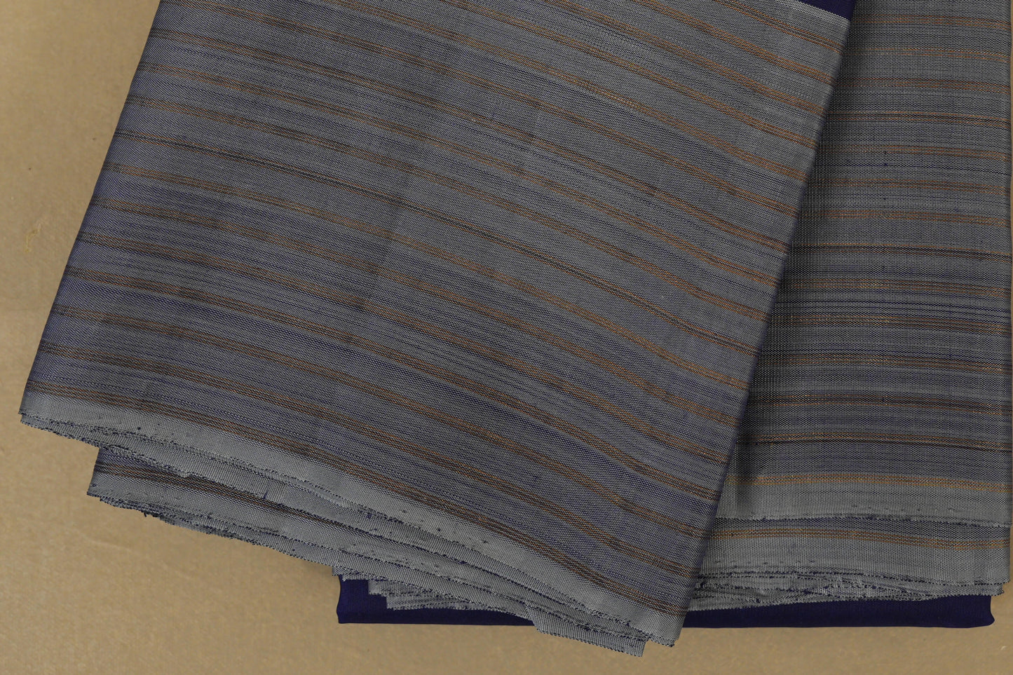 Navy Blue and Grey Borders Vintage Kanjivaram Silk Saree borders