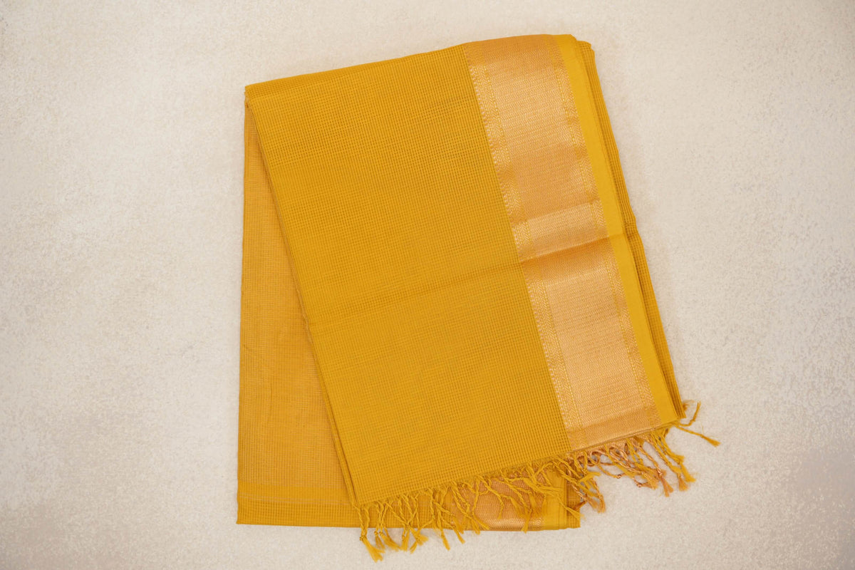 Mustard Yellow Maheshwari Silk Cotton Saree by Shreenivas Silks PSSR0110622
