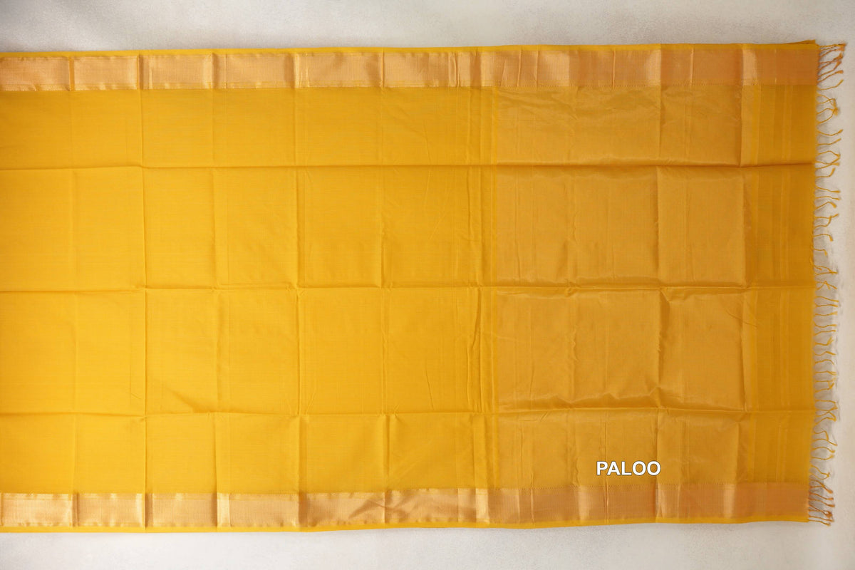 Mustard Yellow Maheshwari Silk Cotton Saree by Shreenivas Silks PSSR0110622