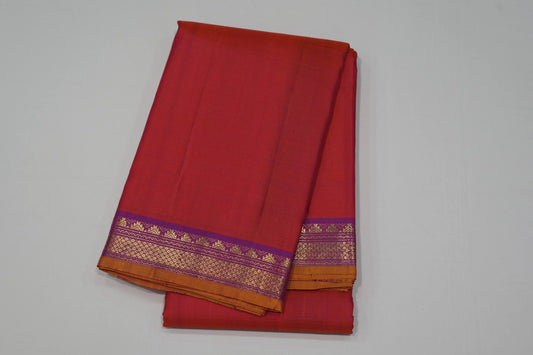 Orangish pink vintage kanchipuram silk saree