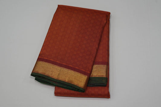 Rust vintage kanchipuram silk saree