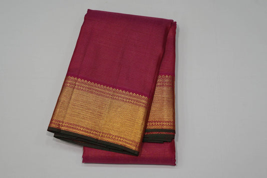 Dark pink vintage kanchipuram silk saree