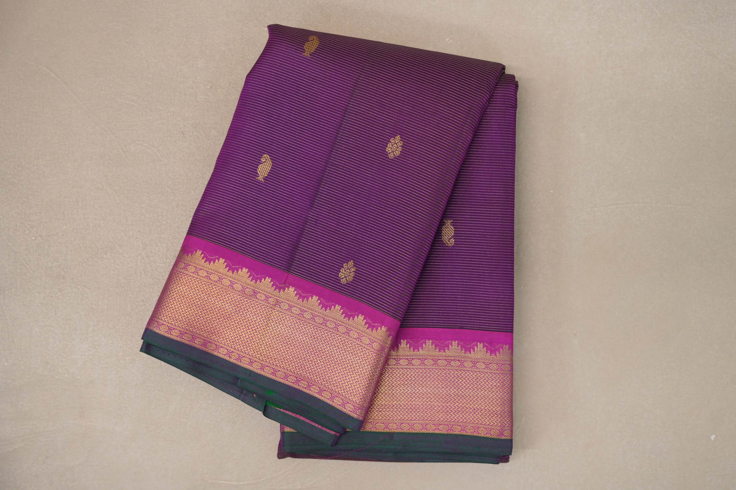 Deep Magenta Vaira Oosi Vintage Kanjivaram Silk Saree