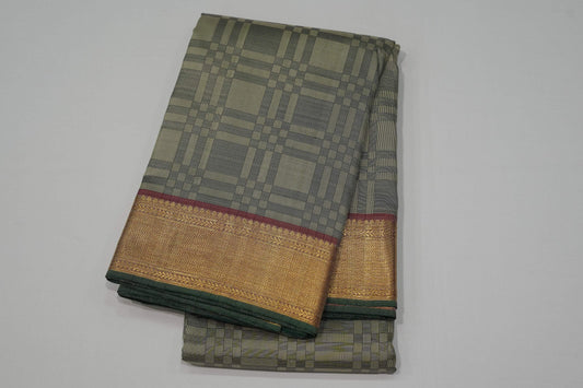Beige with grey vintage kanchipuram silk saree