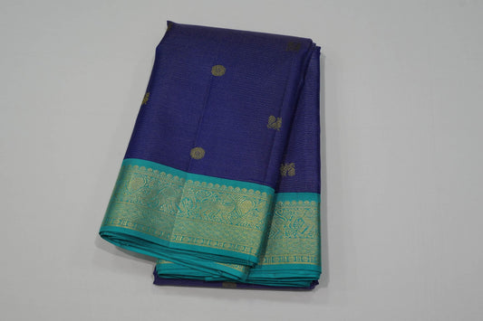 Blue vintage kanchipuram silk saree