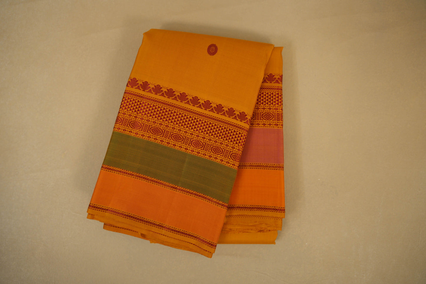 Mustard Vintage Kanjivaram Silk Saree by Shreenivas Silks PSSR018380