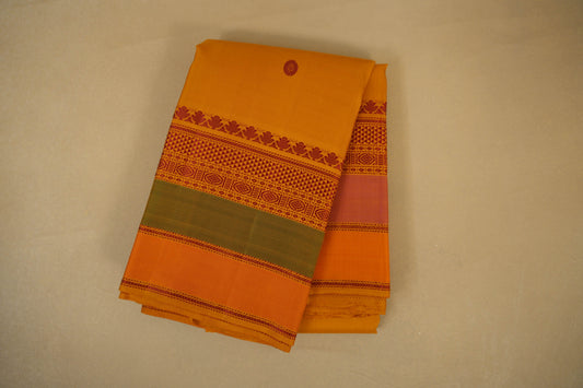 Mustard Vintage Kanjivaram Silk Saree by Shreenivas Silks PSSR018380
