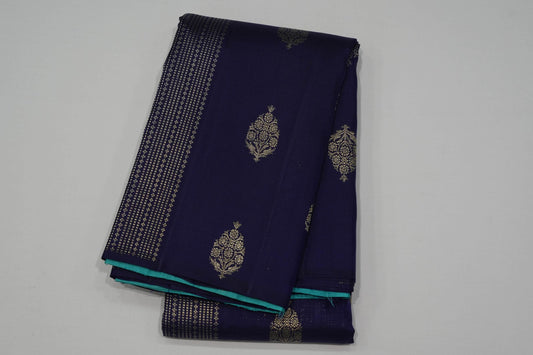 Navy blue vintage kanchipuram silk saree