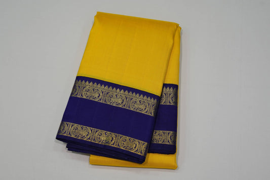 Yellow vintage kanchipuram silk saree
