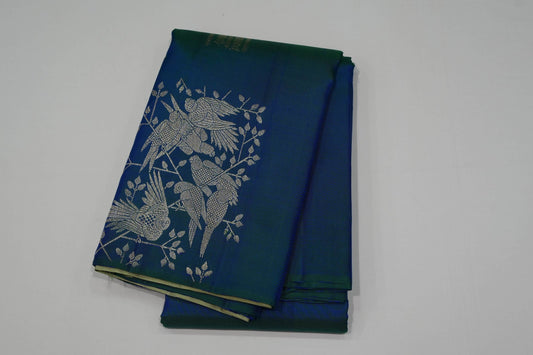 Peacock green vintage kanchipuram silk saree