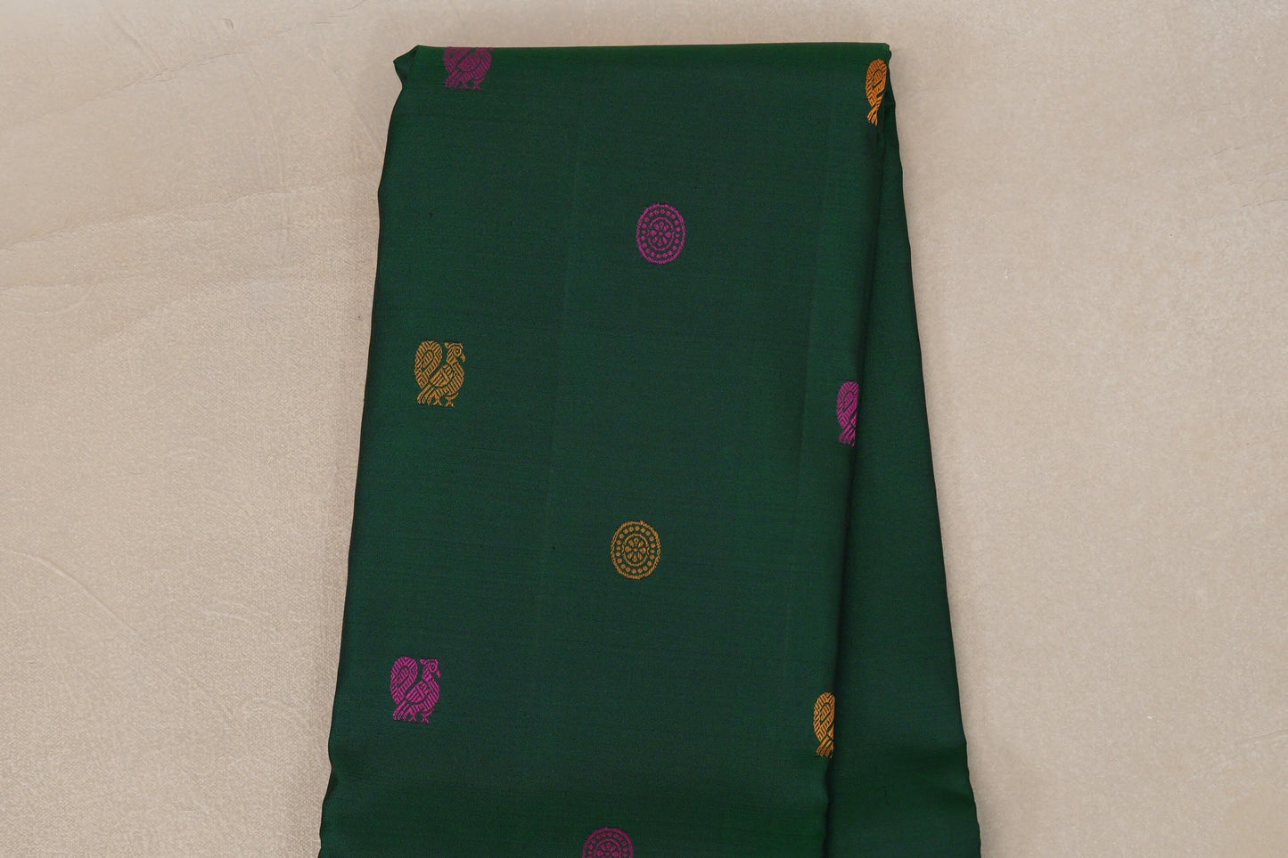 Forest Green with Rettai Pettu Borders Vintage Kanjivaram Silk Saree body