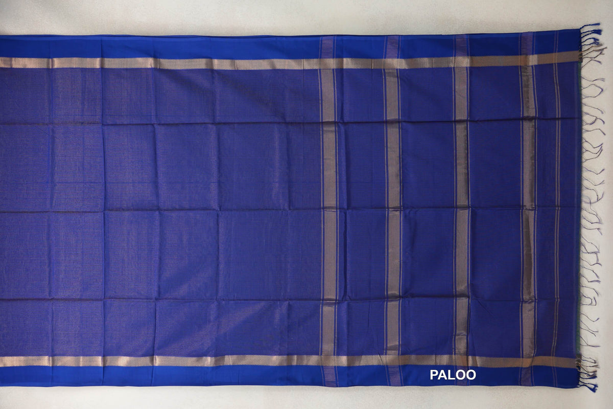 Deep Royal Blue Maheshwari Silk Cotton Saree by Shreenivas Silks PSSR0110644