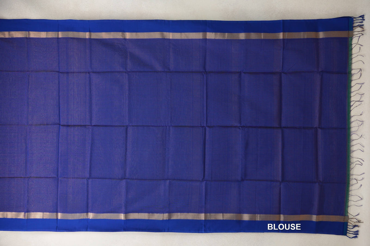 Deep Royal Blue Maheshwari Silk Cotton Saree by Shreenivas Silks PSSR0110644