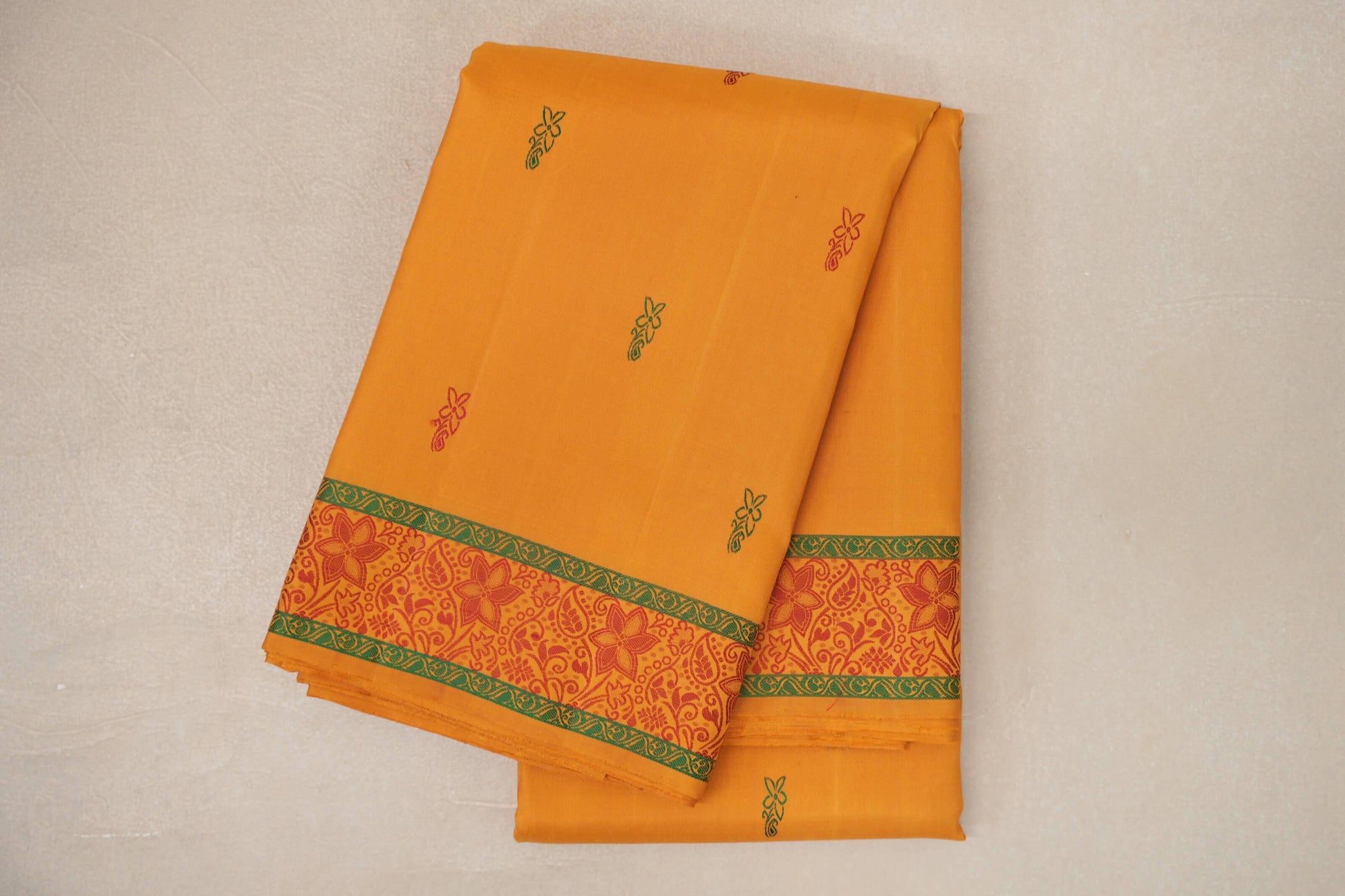 Mustard Orange Vintage Kanjivaram Silk Saree