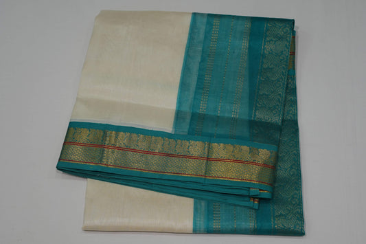 Off white silk cotton saree