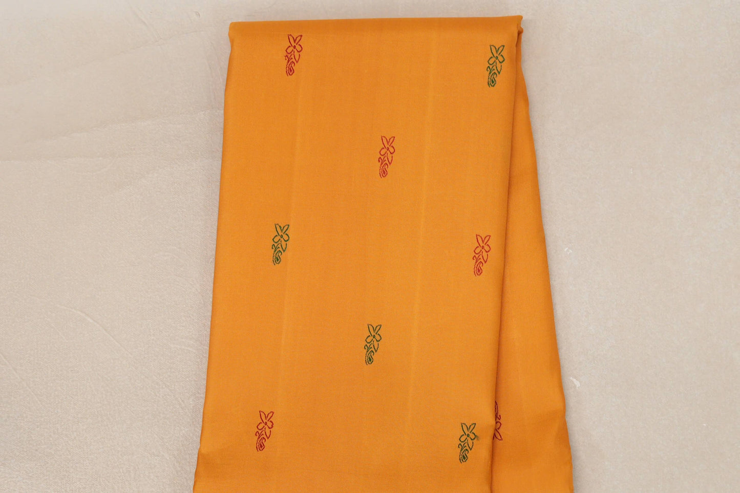 Online Mustard Orange Vintage Kanjivaram Silk Saree