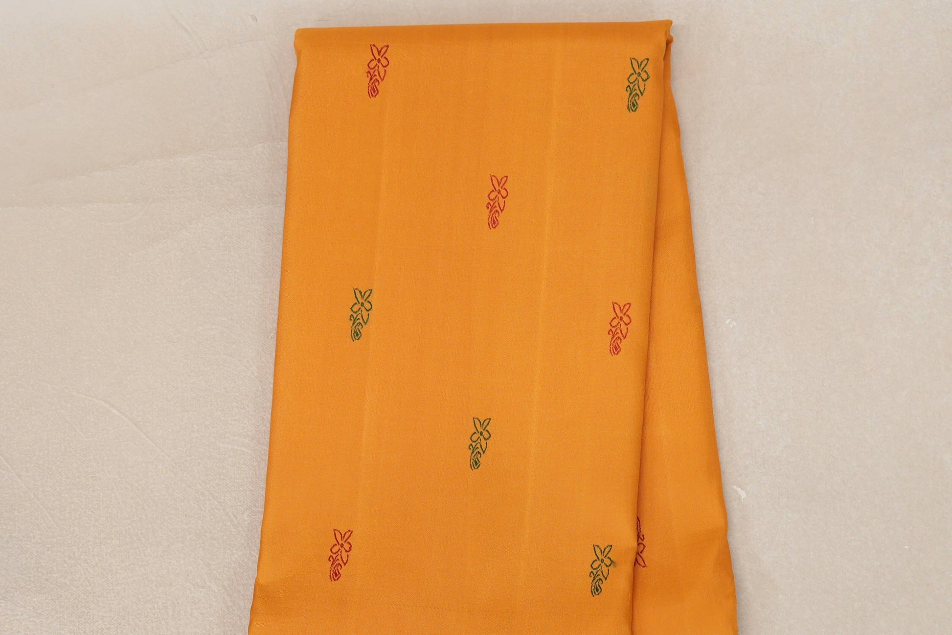 Online Mustard Orange Vintage Kanjivaram Silk Saree