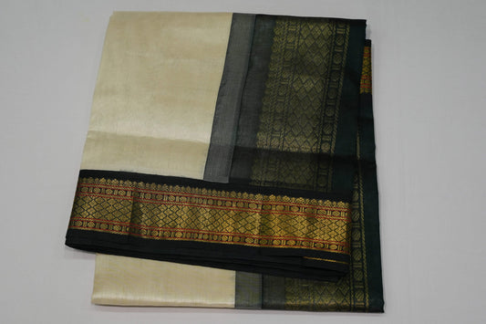 Off-white silk cotton saree