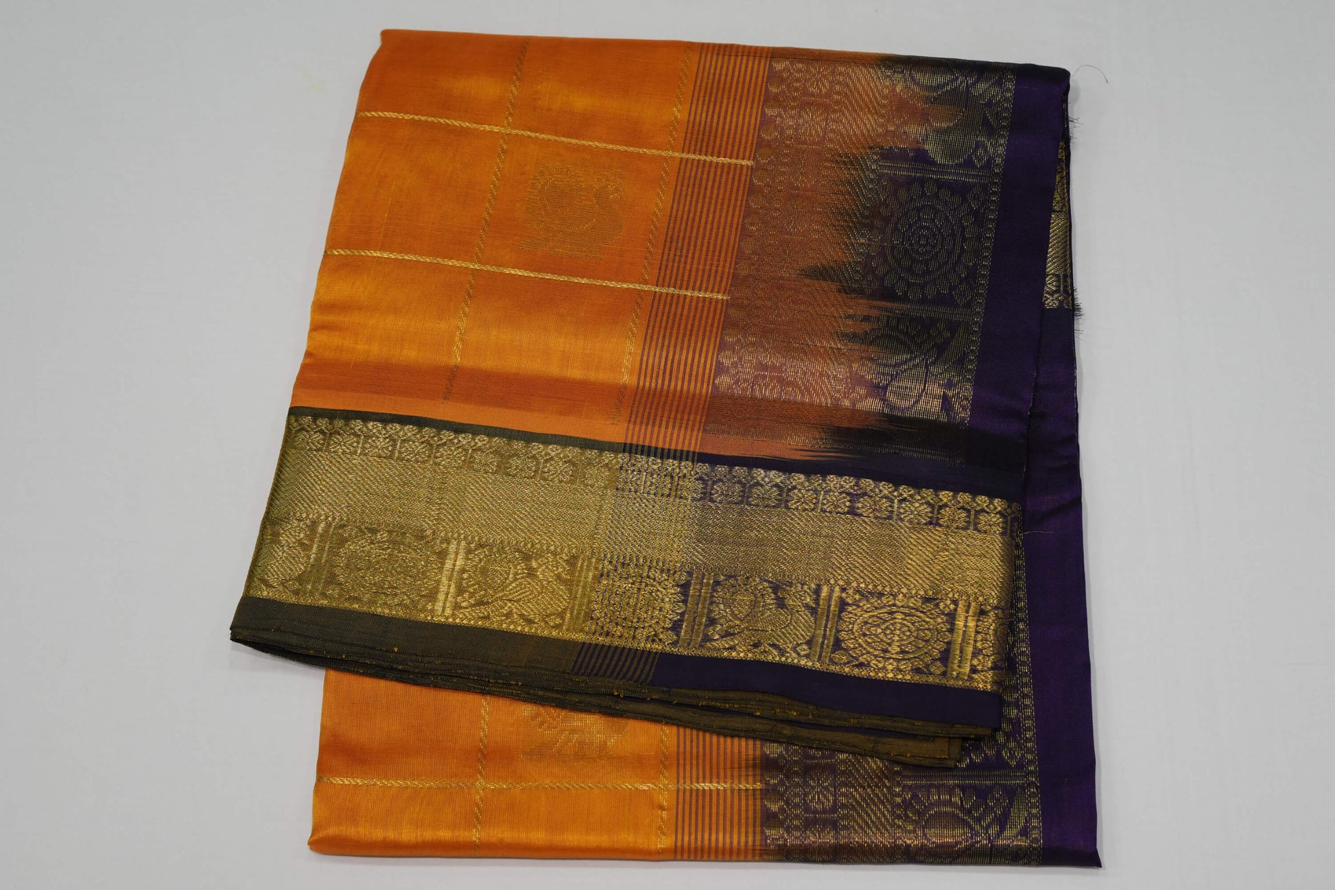 Golden mustard silk cotton saree