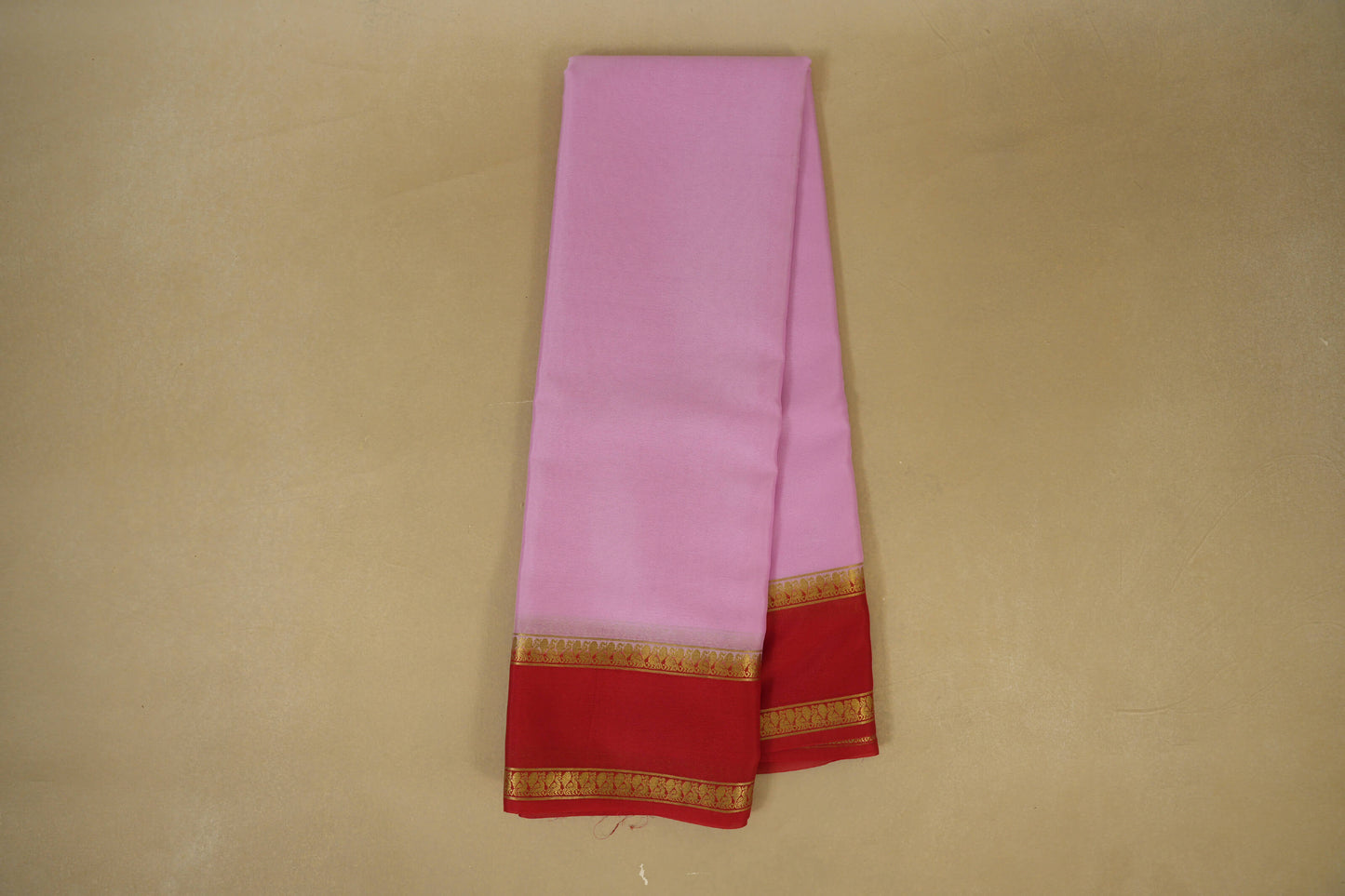 Online Baby Pink with Red Borders Mysore Silk Saree
