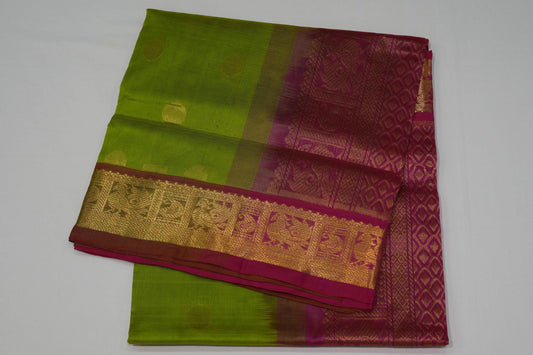 Elaichi green silk cotton saree