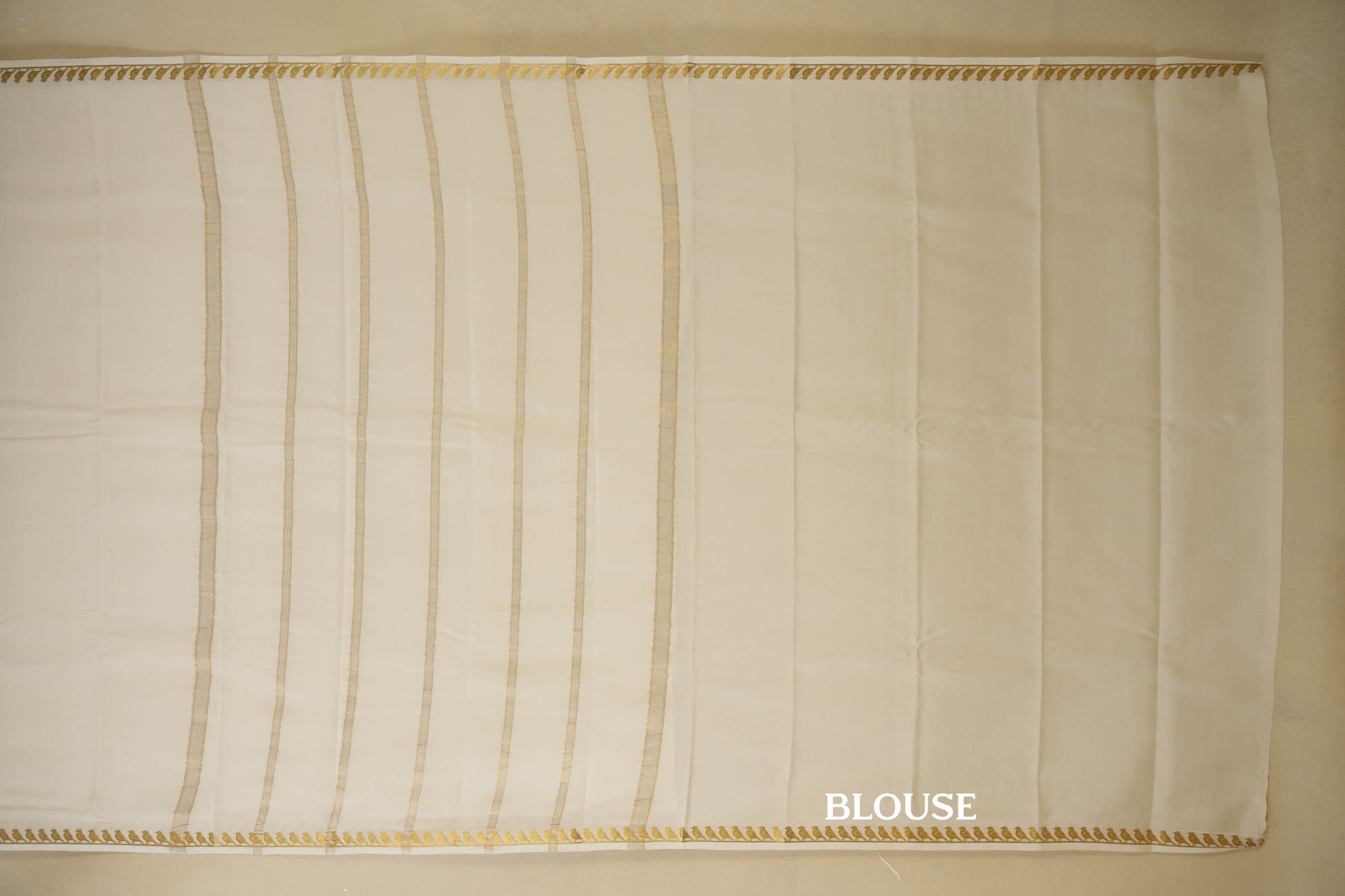 Off-White Mysore Silk Saree blouse